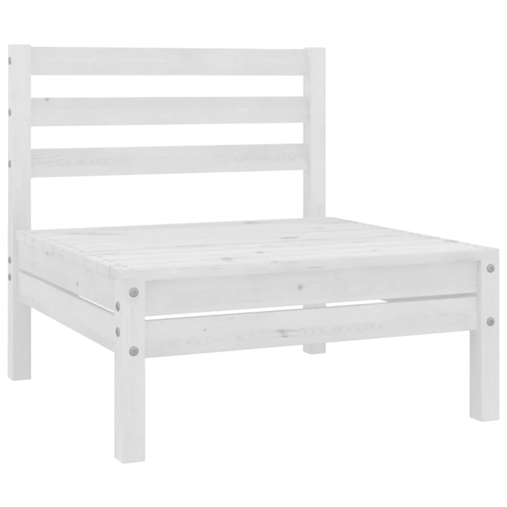 10-tlg. Garten-Lounge-Set Weiss Massivholz Kiefer